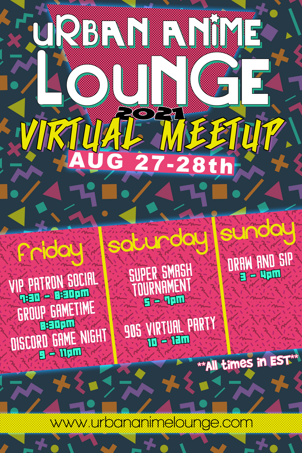 Urban Anime Lounge 90s Virtual Meetup for 2021!