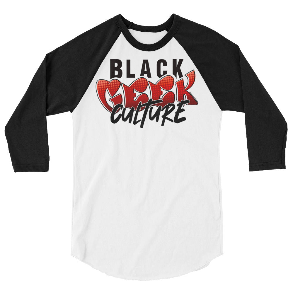 Black Geek Culture 3/4 sleeve raglan shirt